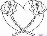 Heart Draw Rose Designs Library Clipart Tattoo sketch template
