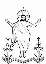 Jesus Resurrection Clipart Christ Risen Coloring Clip Cliparts Lord Drawing Pages Christian Cartoon Drawings He Arose Printable Color Lds Has sketch template
