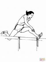 Coloring Running Hurdles Athletics Pages Drawing Sports Printable sketch template