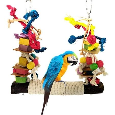 large parrot swing bird swing parrot toy hemp rope nets  parakeets cockatiels parakeets