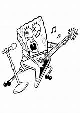 Coloring Spongebob Pages Guitar Cartoon Playing Cliparts Color Print Book Clipart Elmo Rock Squarepants Maatjes Library Favorites Add sketch template