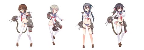 Hibiki Inazuma Akatsuki And Ikazuchi Warship Girls R Drawn By
