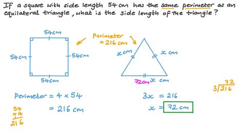 question video finding  side length   equilateral triangle   perimeter nagwa