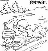 Sled Colouring sketch template