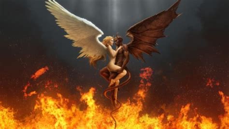download demon angel wallpapers angel and devil love on