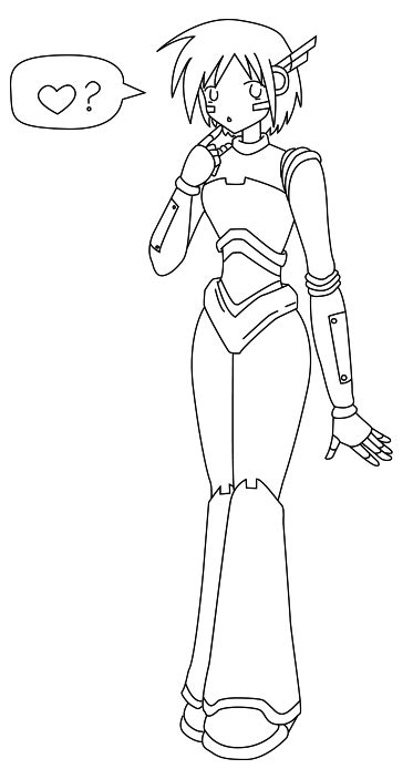 robot girl lineart  nekotaytai  deviantart