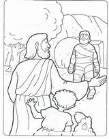 Lazarus Coloring Jesus Activity Raises Pages Sheets Sunday School sketch template