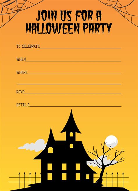 printable halloween invitations templates blank