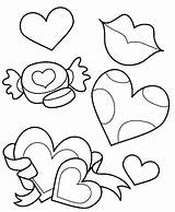 Hartjes Kleurplaat Valentines Wij Wensen Crayola Kisses Plezier sketch template