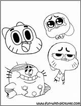 Gumball Coloring Pages Amazing Printable Colouring Family Color Characters Kids Darwin Getcolorings Print sketch template