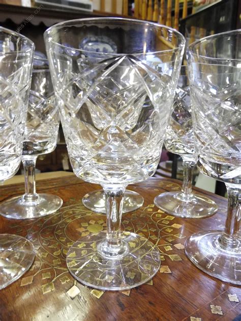 Antiques Atlas Superb Set Of Six Crystal Cut Glass Wine
