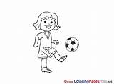 Girl Soccer Football Pages Coloring Trick Sheet Title sketch template