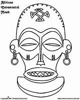 Masque Africain Maskers Afrikaanse Maschere Kleurplaten Africanas Máscaras Kleurplaat Desenho Mascaras Tribali Masker Tekeningen Afrique Carnevale Visiter Vezi Uitprinten Downloaden sketch template