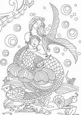 Kleurplaten Mermaids Volwassenen Mariage Zeemeermin Everfreecoloring sketch template