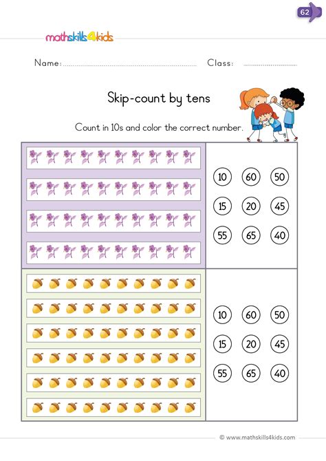 skip counting worksheets  kindergarten  skip counting