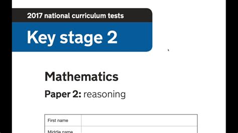 2017 Year 6 Sats Maths Reasoning Paper 2 Walkthrough Guide Youtube