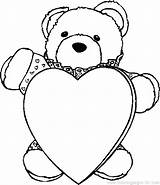 Coloring Pages Valentine Getdrawings Teddy Bear sketch template