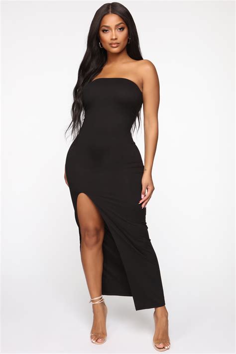 Rayna Tube Maxi Dress Black Dresses Fashion Nova