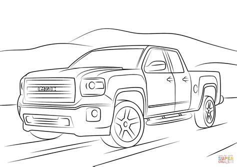 gmc sierra coloring page  printable coloring pages