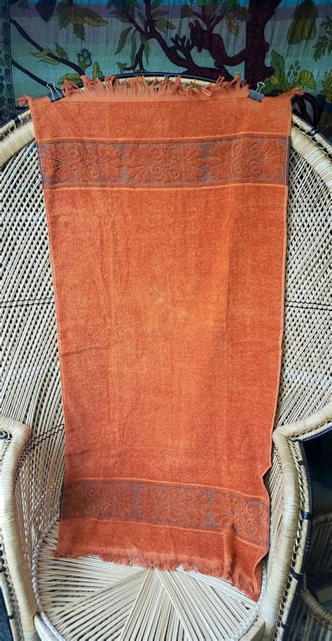 burnt orange towel  cannon monticello vintage cannon monticello bath towel housewarming