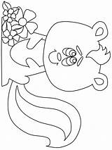 Coloring Pages Skunk Flower Animals Colouring Popular Library Clipart Coloringhome sketch template