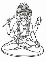 Shiva Coloriage Brahma Ganesha Parvati Worksheets Inde Hindouisme sketch template