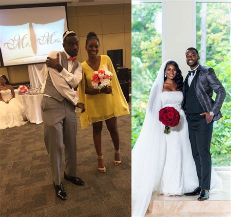 couple who met at a wedding after the man caught the garter and the