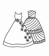 Coloring Pages Dresses Pretty Dress Printable Getcolorings sketch template