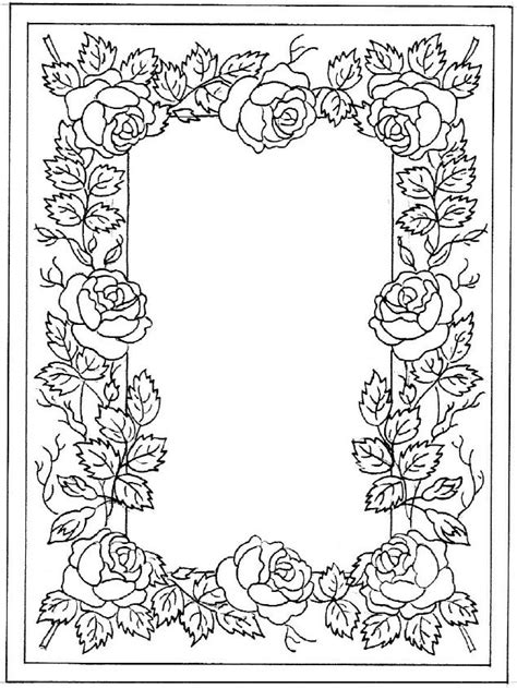 rose border coloring page