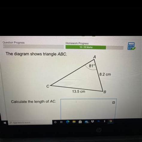 The Diagram Shows Triangle Abc Calculate The Length Of Ac