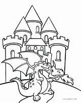 Coloring Castle Pages Princess Dragon Kids Fairy Print Tale Printable Tower Castles Medieval Disney Sheet Cartoon Drawing Simple Template Color sketch template