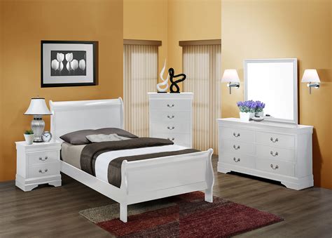 White Twin Sleigh Bedroom Set My Furniture Place
