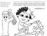 Bonfire Coloring Marshmallows Tags Friends Summer Park sketch template