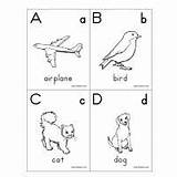 Coloring Flash Cards Alphabet Pages Recognition Print Color Kids sketch template