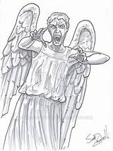 Weeping Angels sketch template