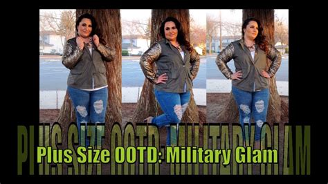 Plus Size Ootd Military Glam Youtube