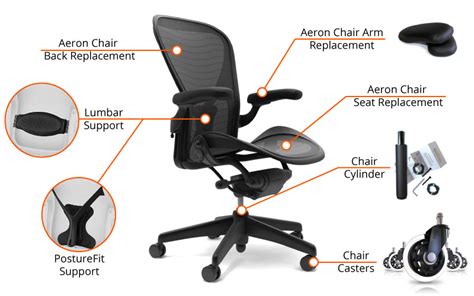 office business herman miller aeron chair bottom seat armlink bolts