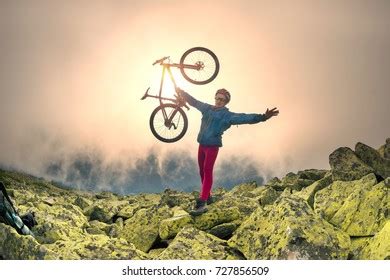 mountain bikes cyclist cycling silhouette asian stock photo