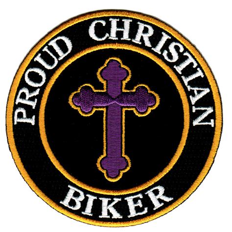 proud christian biker embroidered patch patchaddict