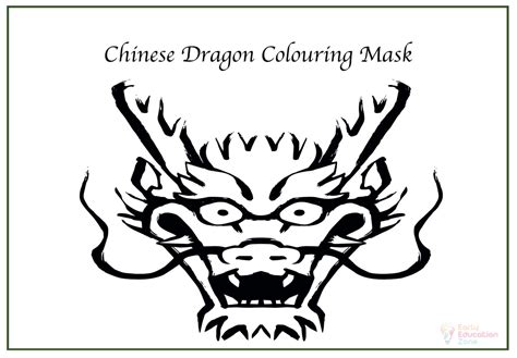 chinese dragon colouring masks early education zone
