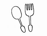 Cutlery Coloring Coloringcrew Colorear sketch template