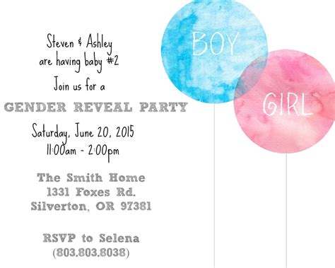 Gender Reveal Party Invitation Etsy