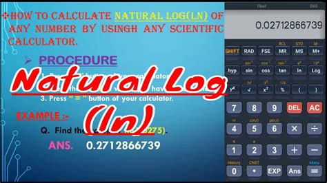 calculate natural log   scientific calculator ln  lets fun eva learning hub