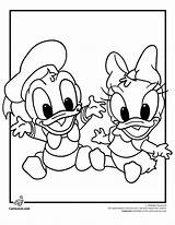 Disney Coloring Pages Baby Donald Duck Babies Daisy Cartoon Mouse Jr Printable Mickey Color Kids Coloriage sketch template