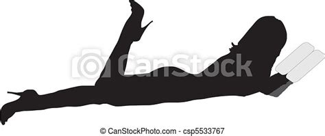 Sexy Woman Silhouette Sexy Woman Lying Flat And Reading Isolated