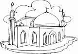 Coloring Minaret Masjid sketch template
