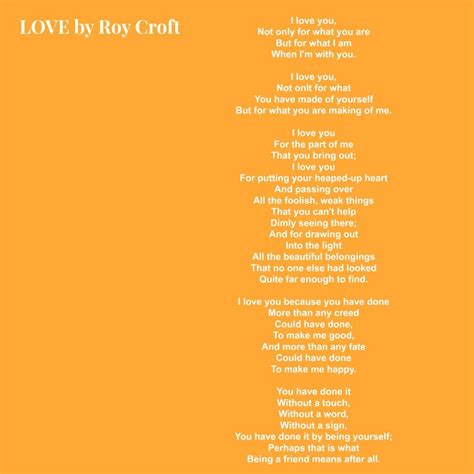 Love By Roy Croft Wedding Reading