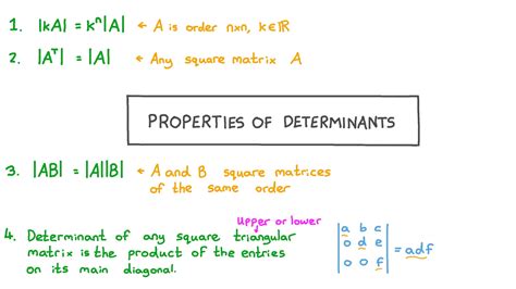 lesson video properties  determinants nagwa