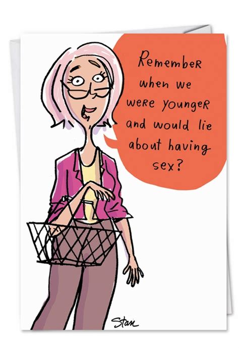 Lie About Sex Cartoons Birthday Card Stan Makowski