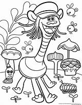 Coloring Pages Trolls Troll Printable Disney sketch template
